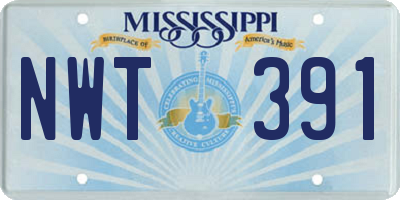 MS license plate NWT391