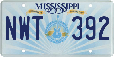MS license plate NWT392