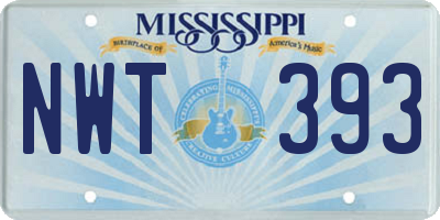 MS license plate NWT393