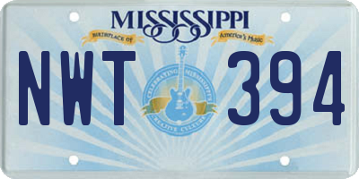 MS license plate NWT394