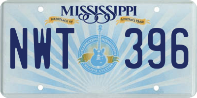 MS license plate NWT396