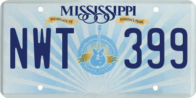 MS license plate NWT399