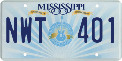 MS license plate NWT401