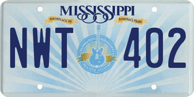 MS license plate NWT402