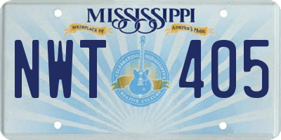 MS license plate NWT405