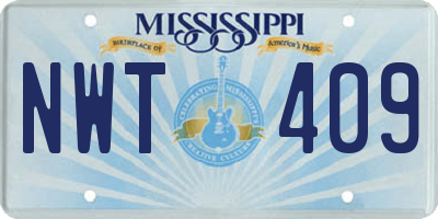 MS license plate NWT409