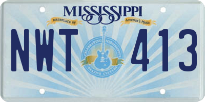 MS license plate NWT413