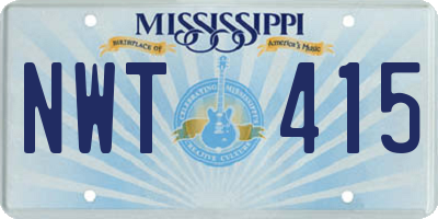 MS license plate NWT415