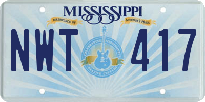 MS license plate NWT417