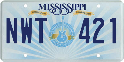 MS license plate NWT421