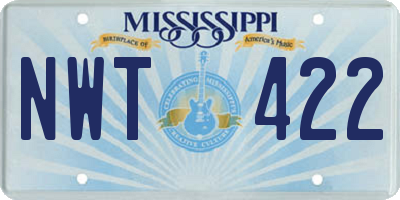 MS license plate NWT422