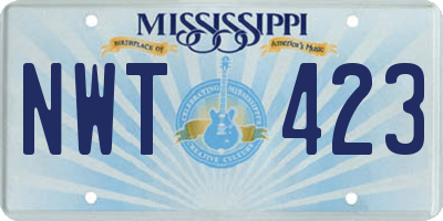 MS license plate NWT423