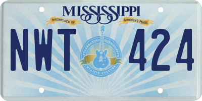 MS license plate NWT424
