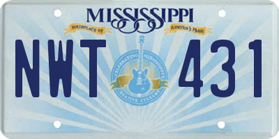MS license plate NWT431