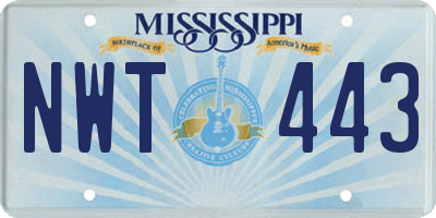 MS license plate NWT443
