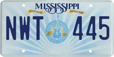 MS license plate NWT445