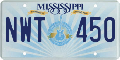 MS license plate NWT450