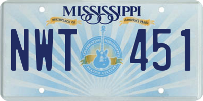 MS license plate NWT451