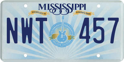 MS license plate NWT457