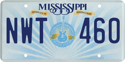 MS license plate NWT460