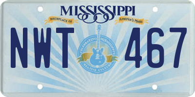 MS license plate NWT467