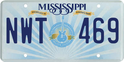 MS license plate NWT469