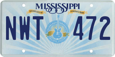 MS license plate NWT472