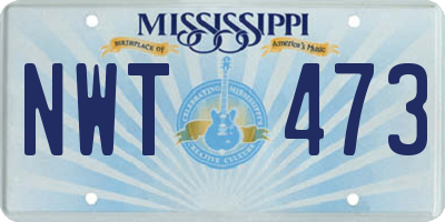MS license plate NWT473