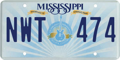 MS license plate NWT474