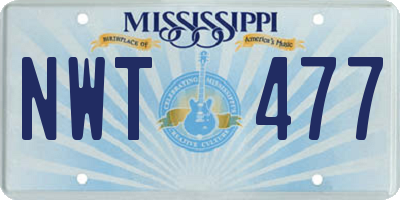 MS license plate NWT477