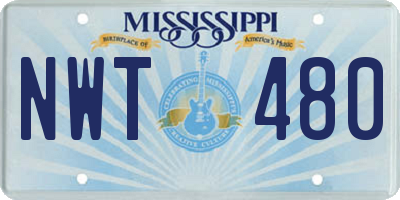 MS license plate NWT480