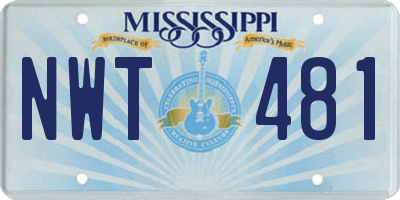 MS license plate NWT481
