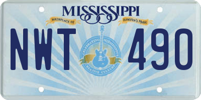 MS license plate NWT490