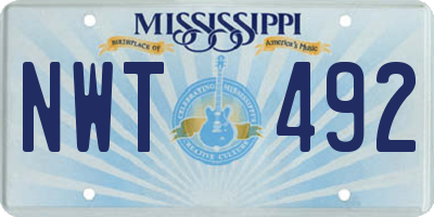 MS license plate NWT492