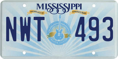 MS license plate NWT493