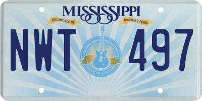 MS license plate NWT497
