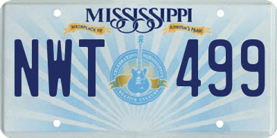 MS license plate NWT499
