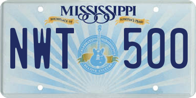 MS license plate NWT500