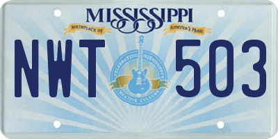 MS license plate NWT503