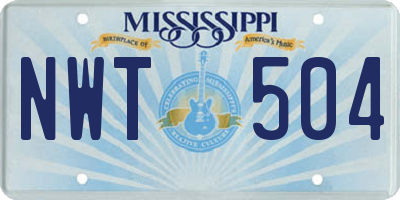 MS license plate NWT504