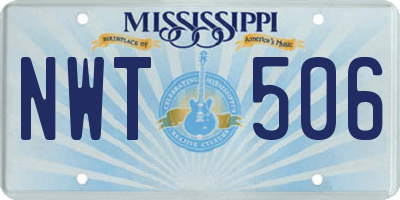 MS license plate NWT506