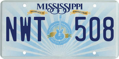 MS license plate NWT508