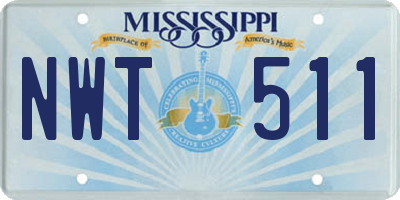 MS license plate NWT511