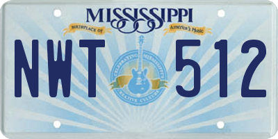 MS license plate NWT512