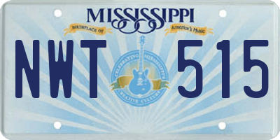MS license plate NWT515