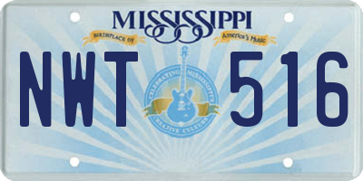 MS license plate NWT516