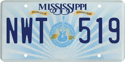 MS license plate NWT519