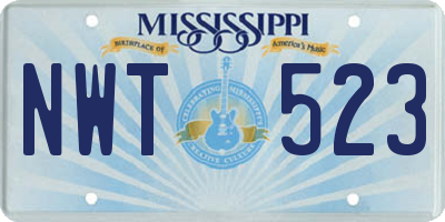 MS license plate NWT523
