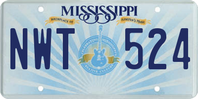 MS license plate NWT524