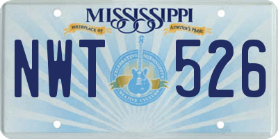 MS license plate NWT526